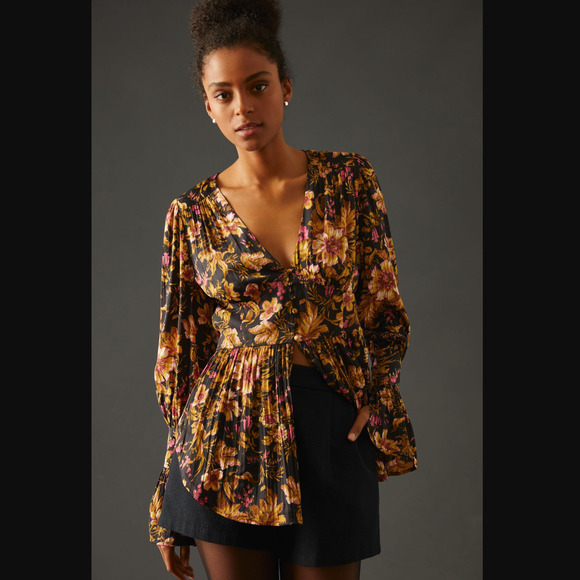 New Anthropologie Floral Tunic - Size Medium - Picture 2 of 5